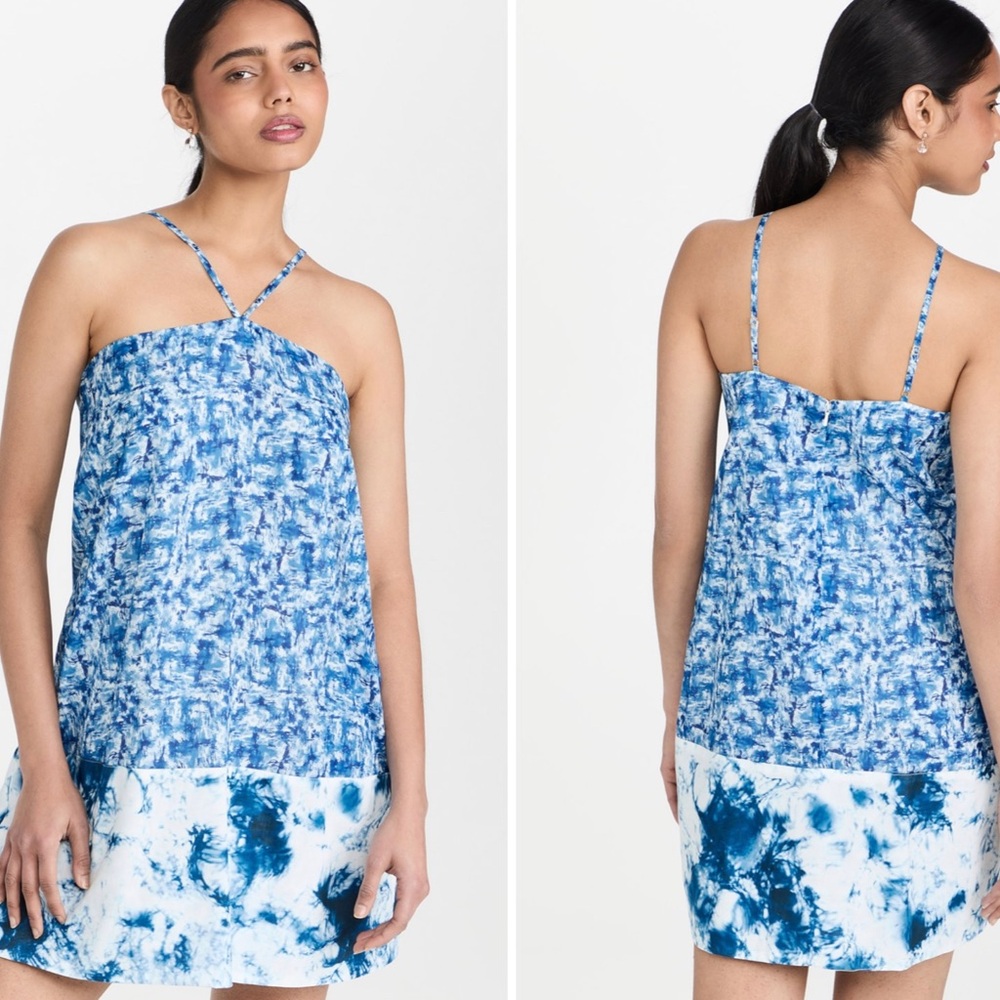AMUR / NEW with tags / Size 8 / Halter dress / blue / tie-dye